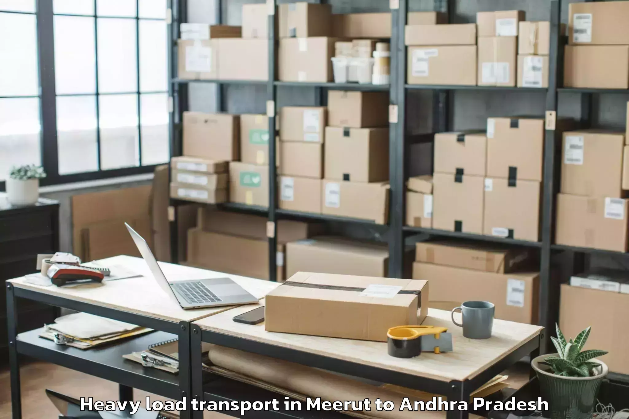 Book Meerut to Ongole Heavy Load Transport Online